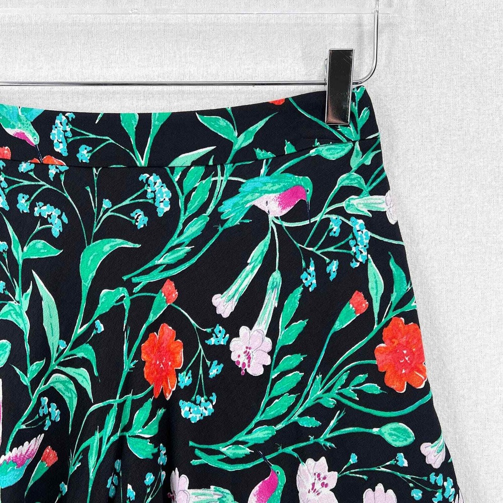 KATE SPADE Mini Skirt Women 2 Black Floral Jardin Scenic Route Tiered Ruffle - Picture 7 of 15